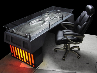 Illustration for article titled Exclusive Han Solo Carbonite Desk Info and Gallery